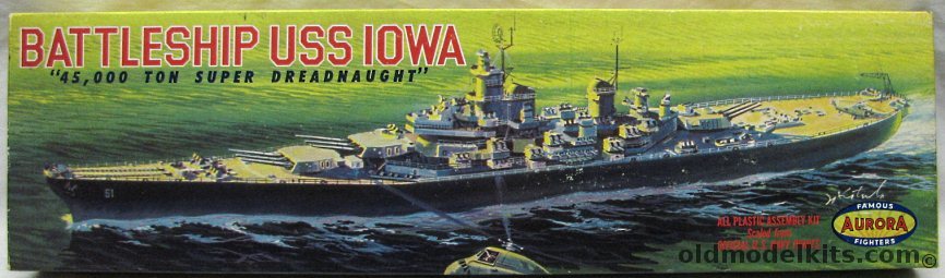 Aurora 1/600 USS Iowa BB61 Battleship - (With Decals for Iowa / Missouri / Wisconsin / New Jersey), 705-149 plastic model kit